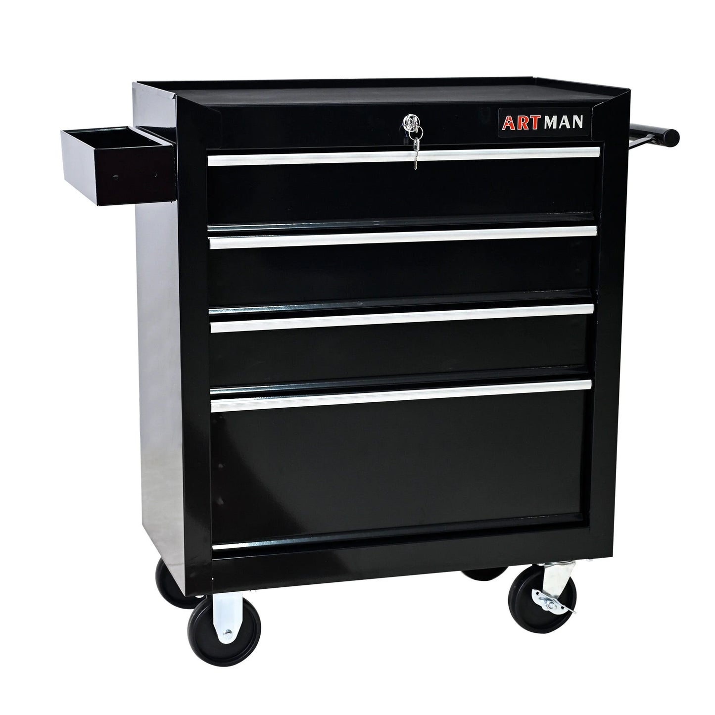 Tool Cabinets Rolling Tool Chest, 4 Drawer Tool Box with Wheels, Heavy Duty Industrial Service Cart Storage Organizer with Locking System, Rolling Tool Box Organizer Tool Case for Garage, Repair Shop