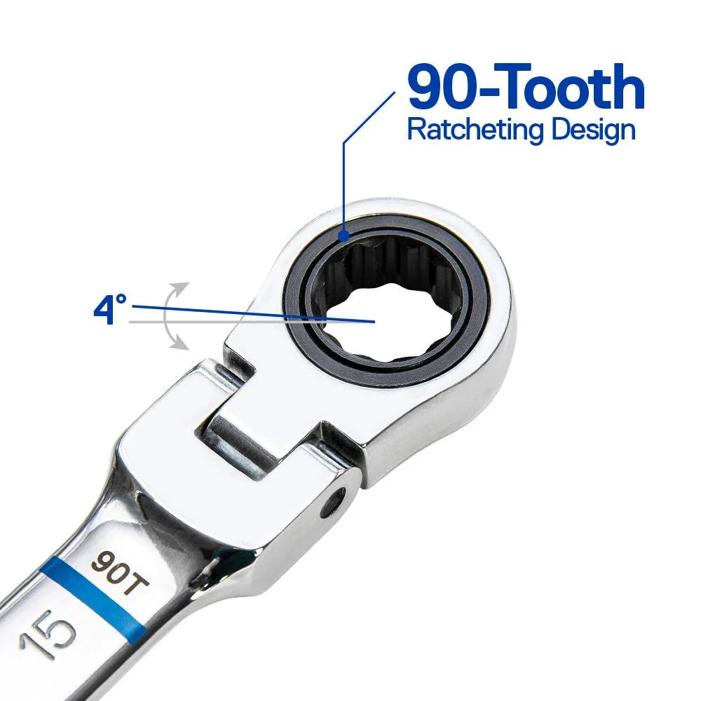 Kobalt Kobalt 8 -Piece Set Metric Flexible Head Ratchet Wrench