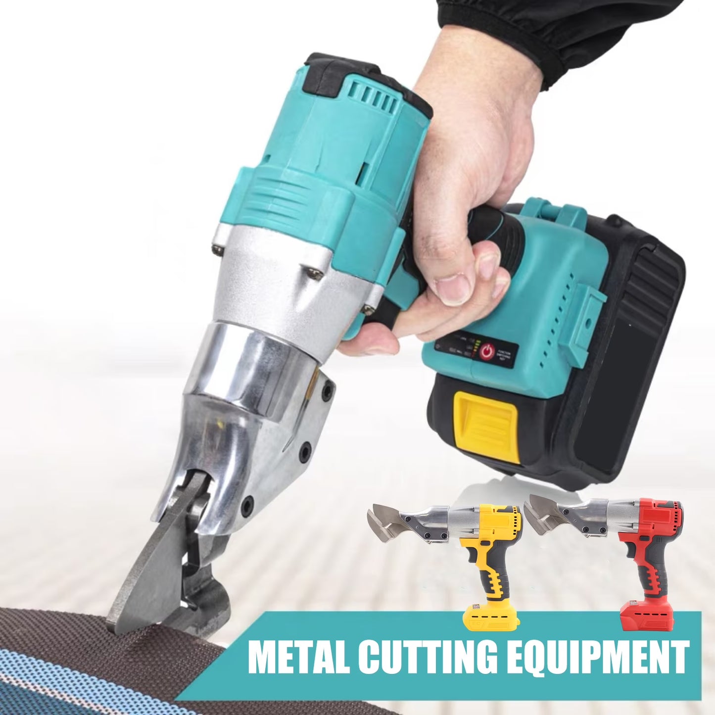 ZenCart Cordless Sheet Metal Cutter with LED Lights Durable Construction Portable Battery Powered Brushless Electric Metal Scissor