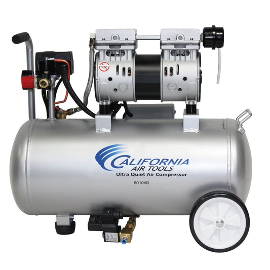 California Air Tools CAT-8010AD 1 HP 8-Gal. Ultra-Quiet and Oil-Free Steel Tank Air Compressor with Auto Drain Valve