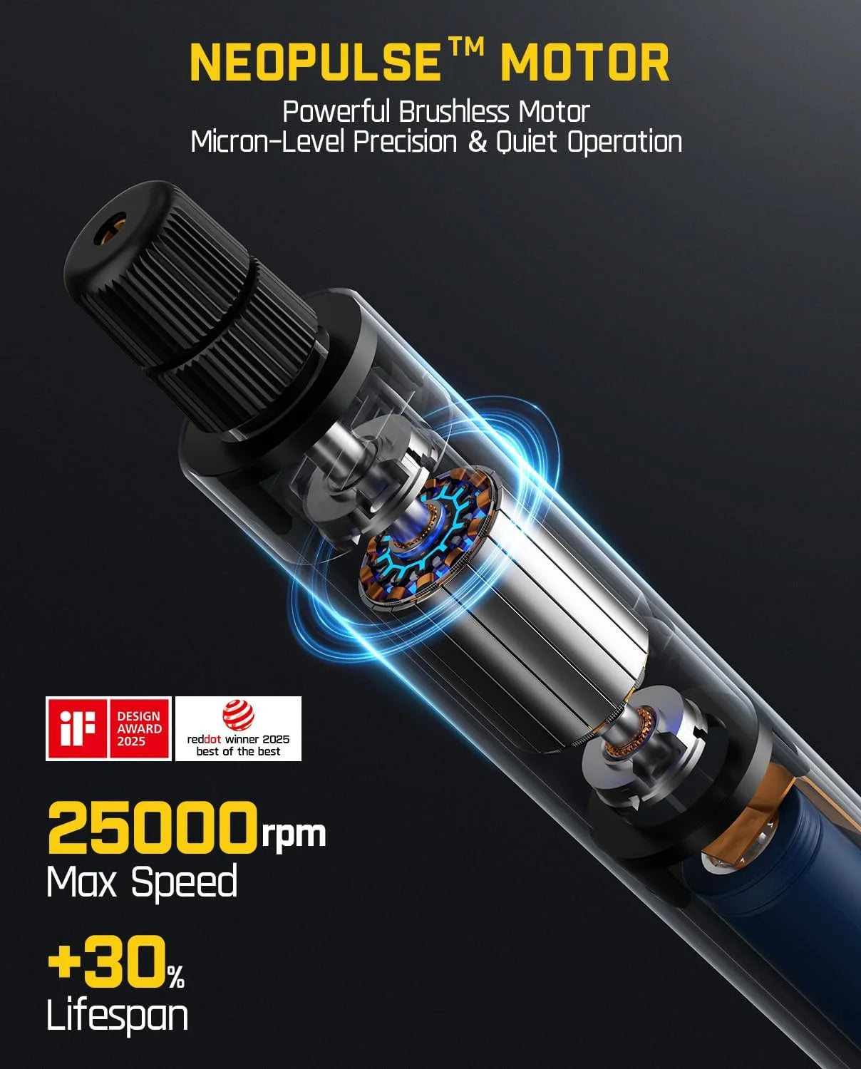 F2 Master Cordless Rotary Tool Kit 4V, 25000 RPM, 5 Speeds, 35 Accessories, Power Tool for , Polishing, Drilling, Carving