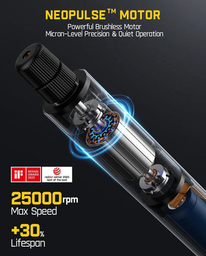 F2 Master Cordless Rotary Tool Kit 4V, 25000 RPM, 5 Speeds, 35 Accessories, Power Tool for , Polishing, Drilling, Carving