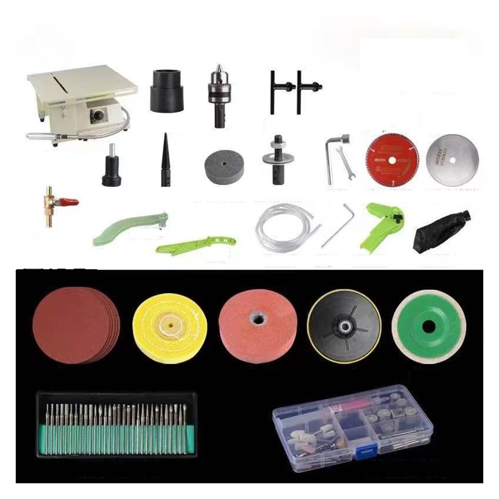 1380W Jewelry Stone Rock Woodworking Carving Polisher Buffer Lathe Grinding Cutting Machine Set Electric Grinder Tools Kit