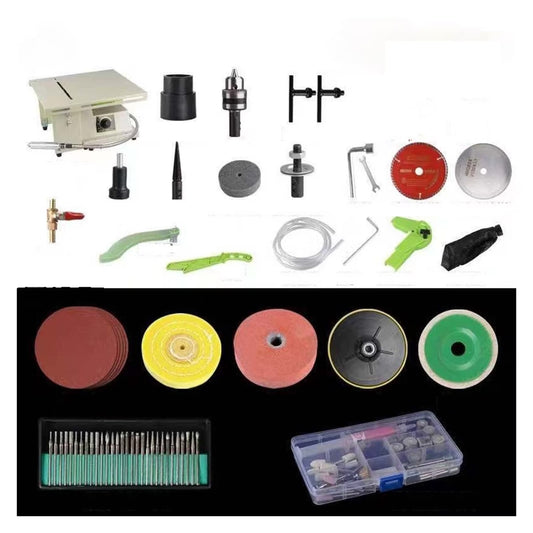 1380W Jewelry Stone Rock Woodworking Carving Polisher Buffer Lathe Grinding Cutting Machine Set Electric Grinder Tools Kit