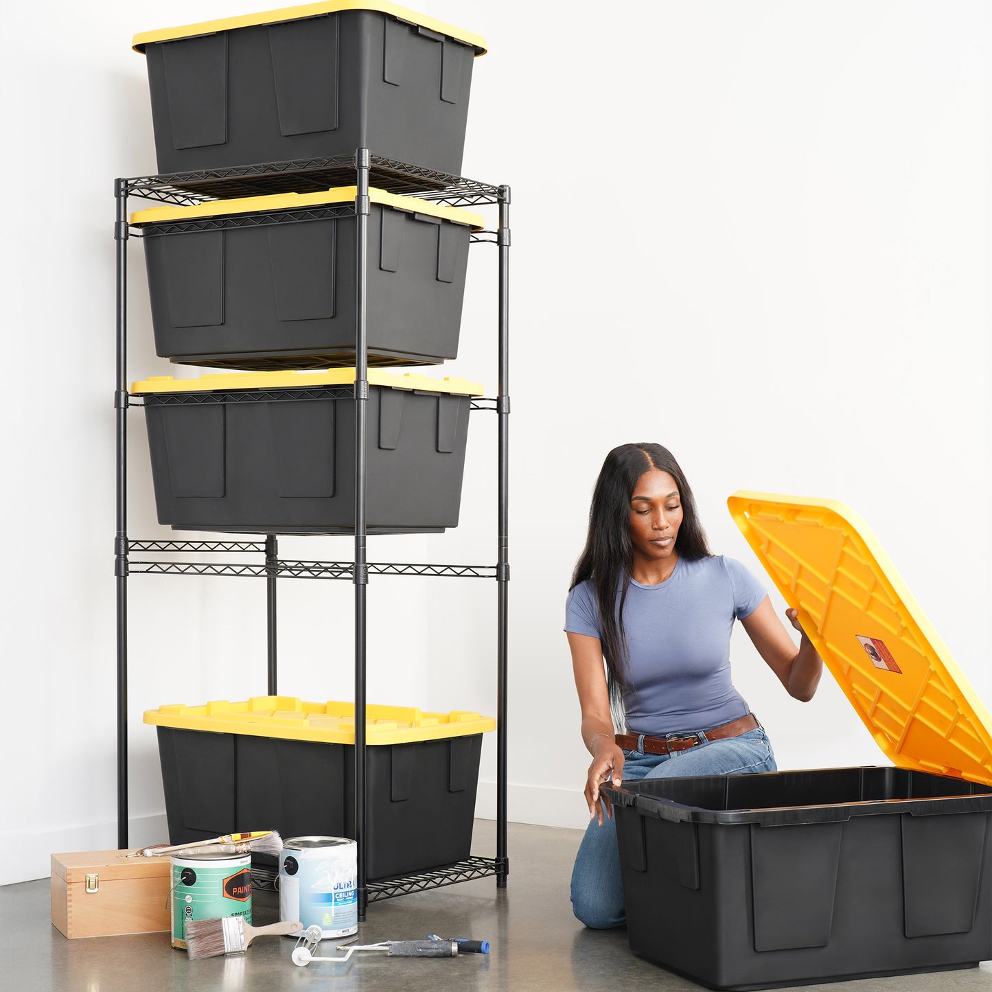 SafeRacks Storage Bin Rack, 5 Tote Capacity, NSF Certified
