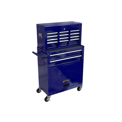 Pouseayar 8-Drawer High Capacity Rolling Tool Chest Storage Cabinet, Blue