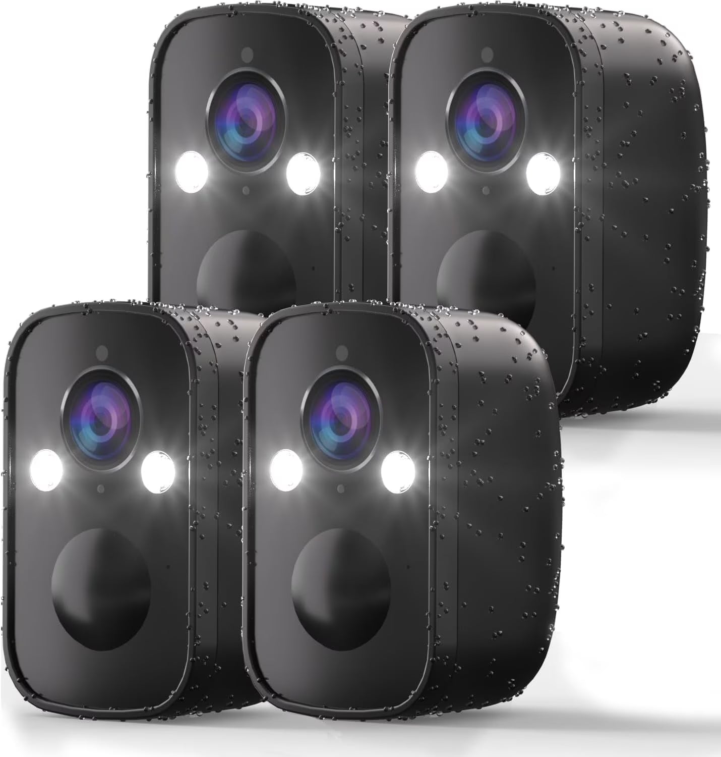 4Pack Wireless Security Cameras Outdoor, 5MP Battery-Powered Spotlight Siren Alarm WiFi Surveillance Indoor Home Camera, Color Night Vision, AI Motion Detection, 2-Way Talk, Cloud/SD Storage Support