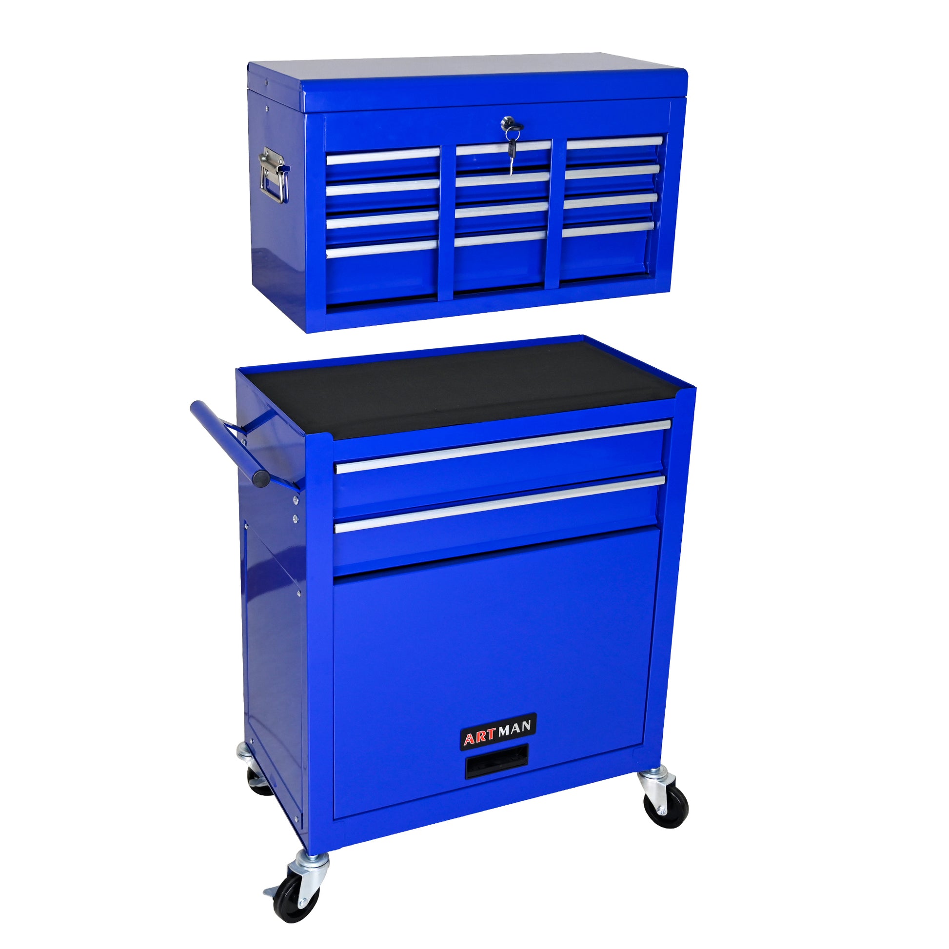 Leuco High Capacity Rolling Tool Chest with Wheels and Drawers, 8-Drawer Tool Storage Cabinet, Heavy-Duty Garage Organizer and Workshop Tool Chest, Red