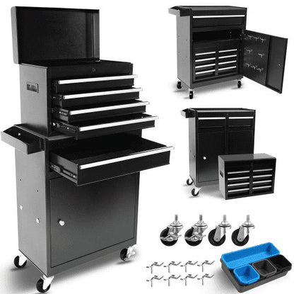 2024 New Rolling Tool Chest, 5 Drawers Rolling Tool Chest with Wheels, Portable Rolling Tool Box on Wheels, High Capacity Tool Chest Organizer for Garage, Workshop, Home Crafts Use