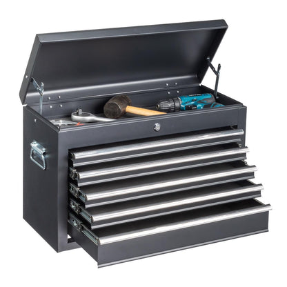 CGDYCF Portable 5-Drawer Metal Tool Chest Cabinet with Lock, Ball-Bearing Slides, Steel Tool Box for Garage & Workshop