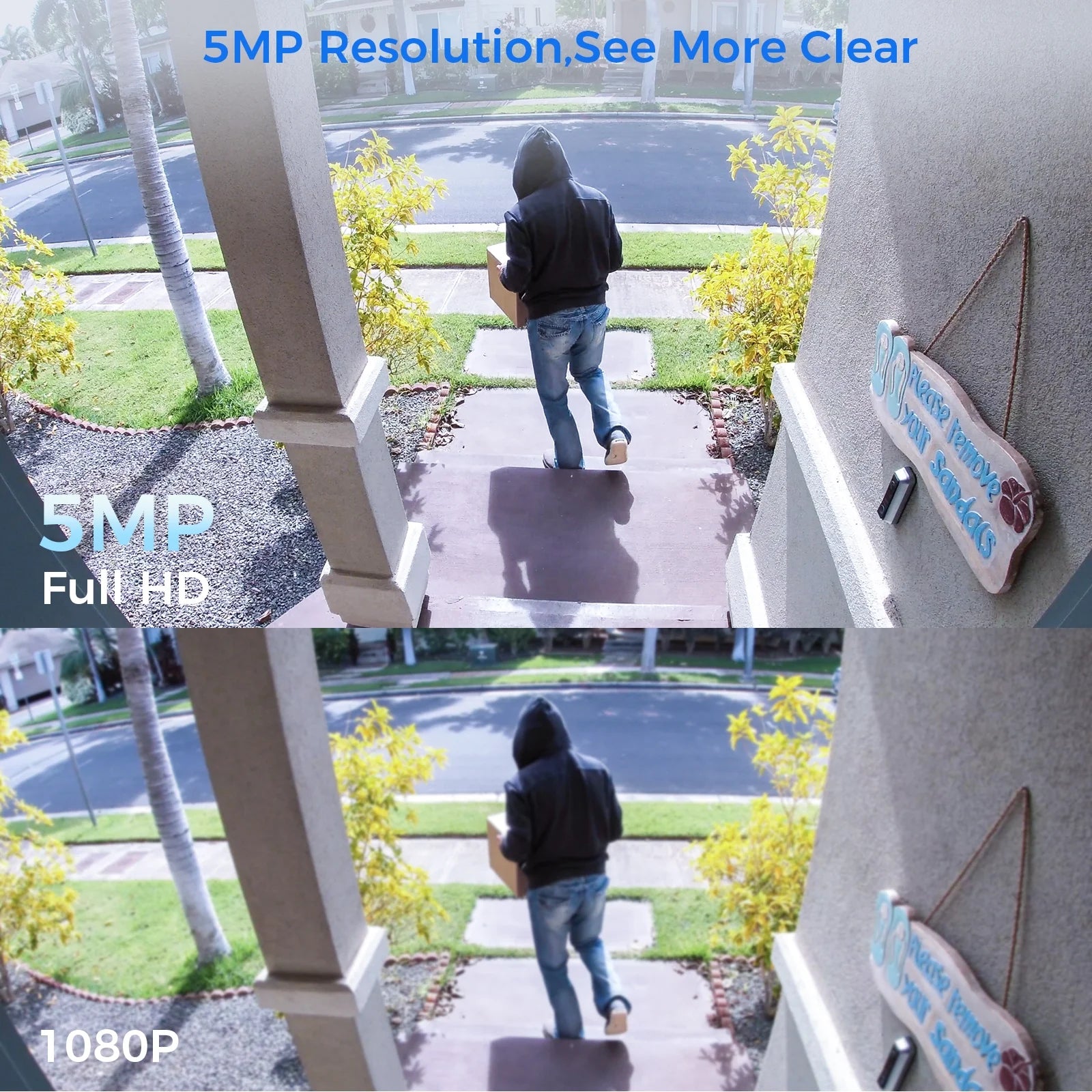 Sovmiku 360 View Pan Tilt Wireless Security Camera System with 1TB Hard Drive Romote View and Recording,4Pcs 5MP Security Cameras with 2-Way Audio,Color Night Vision,AI Human Detection
