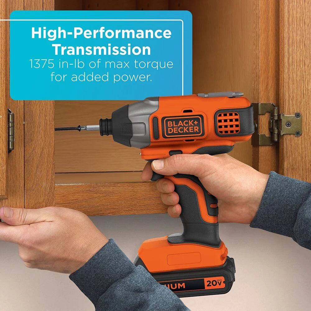 BLACK+DECKER 20V Cordless Drill and Driver, 1.5Ah, Lithium Ion Battery and Charger Included