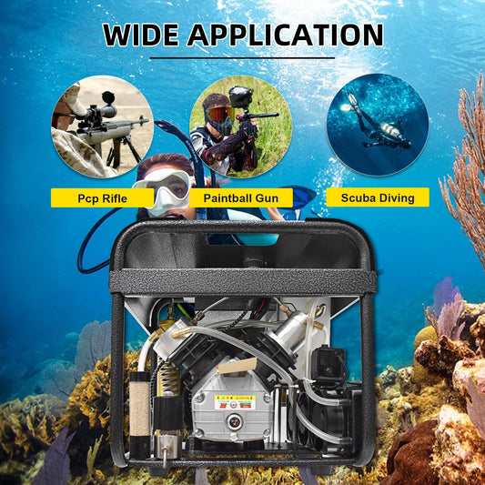 TUXING 4500Psi Pcp Air Compressor,High Pressure Air Compressor,Built-in Water and Fan Cooling System Filter,Auto Stop and Auto Purge Version,for Diving Scuba tank Filling Air Rifle Tank (TXEDT033)