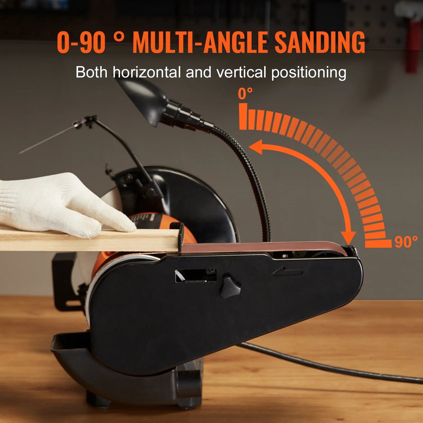KFFKFF 8" Bench Grinder & 2x28" Belt Sander Combination, Equipped with 2.5A Induction Motor for Metal Sharpening and Grinding