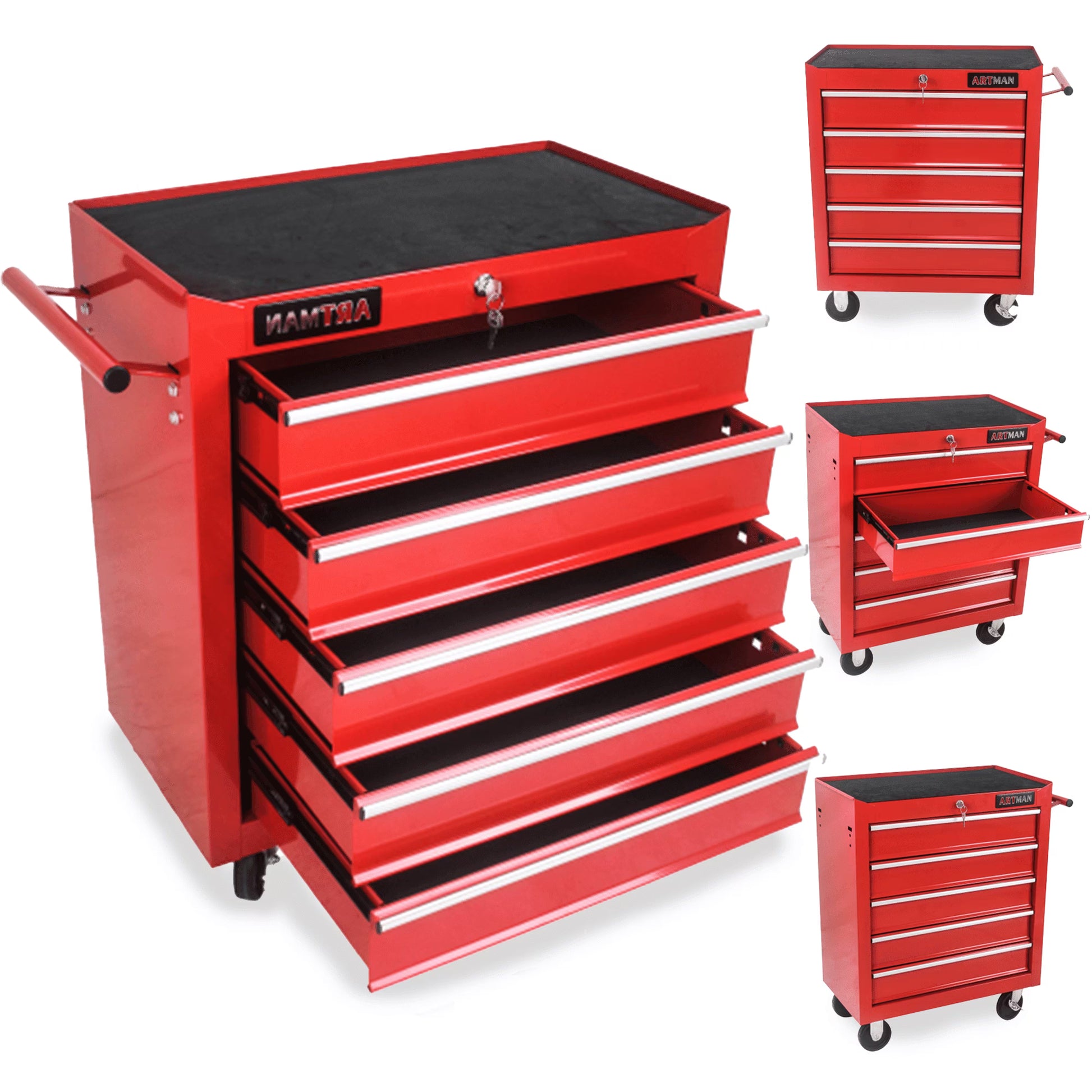 ARTMAN 5 Drawer Rolling Tool Chest, Tool Storage Cabinet with Wheels and Drawers for Garage Warehouse