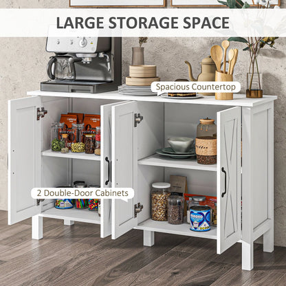 HOMCOM Buffet Sideboard, Coffee Bar Cabinet with Storage, White