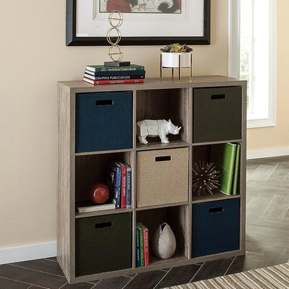 ClosetMaid 9 Cube Storage Shelf Bookshelf Organizer with Back Panel, Gray