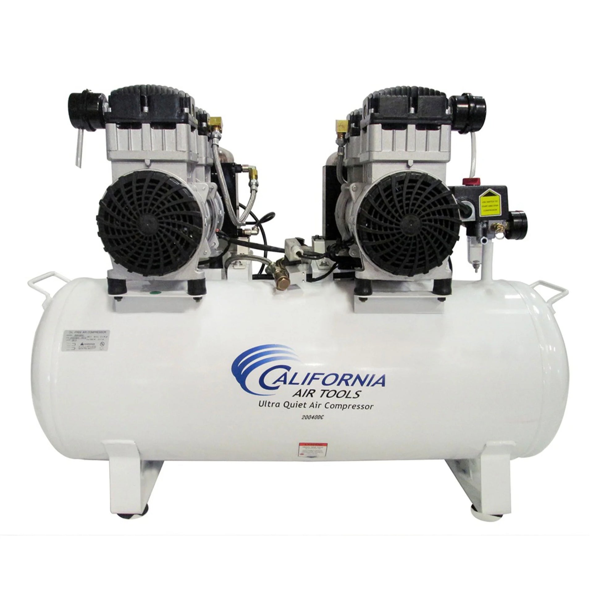 4 HP 20 Gallon 20040DCAD Ultra Quiet and Oil-Free Hot Dog Air Compressor with Air Dryer