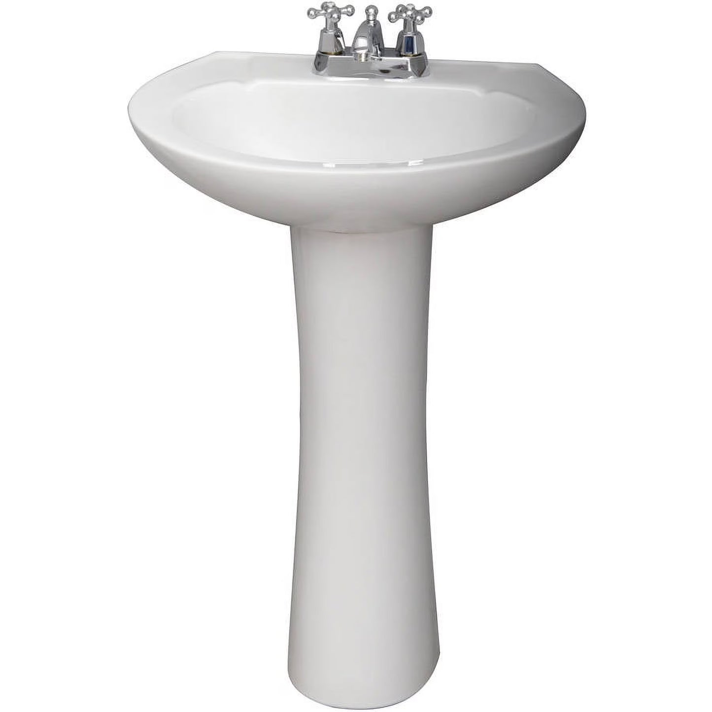 Decor Plumbing Doncaster White Vitreous China 22in Rectangle Pedestal Sink