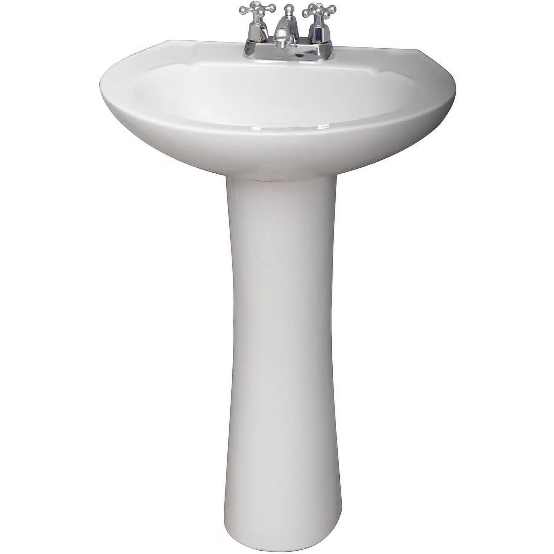 Decor Plumbing Doncaster White Vitreous China 22in Rectangle Pedestal Sink