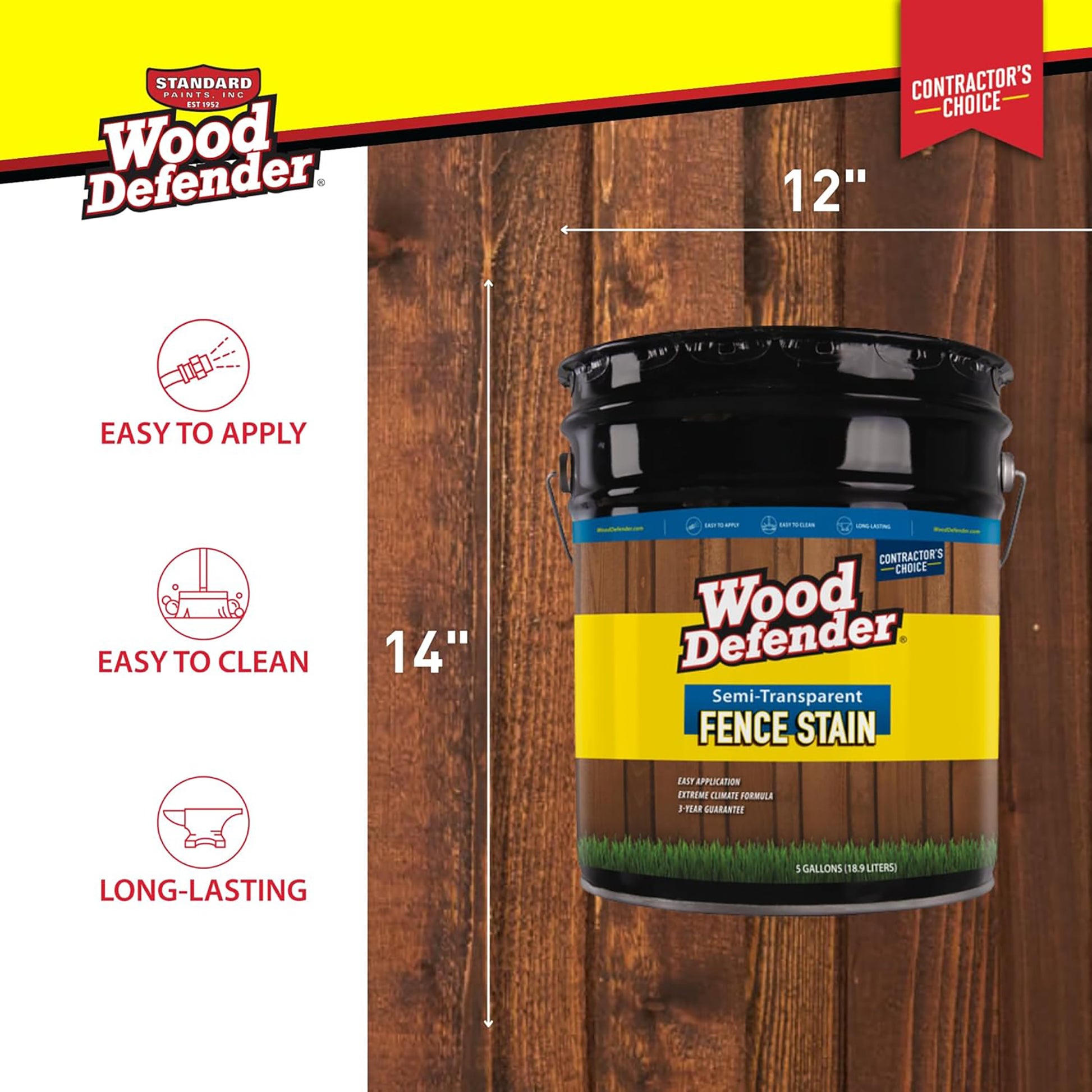 Wood Defender Semi-transparent Fence Stain WRANGLER 5-gallon
