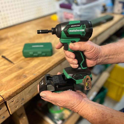 Metabo HPT 18V MultiVolt Cordless Brushless Impact Driver Kit, Compact Lightweight Impact Driver Set with 2 Lithium-Ion Metabo Batteries, Charger, 1/4-Inch Quick Change Chuck, High Torque, WH18DEX
