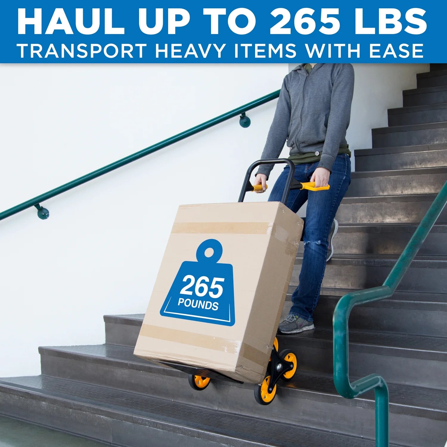 Mount-It! Stair Climber Hand Truck and Dolly , 264 lbs. Capacity Heavy-Duty Trolley Cart