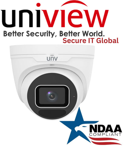 Uniview NDAA 8MP Turret IP Security Camera 2.8~12mm Lens, Smart IR & Built-in Mic - From Secure IT Global