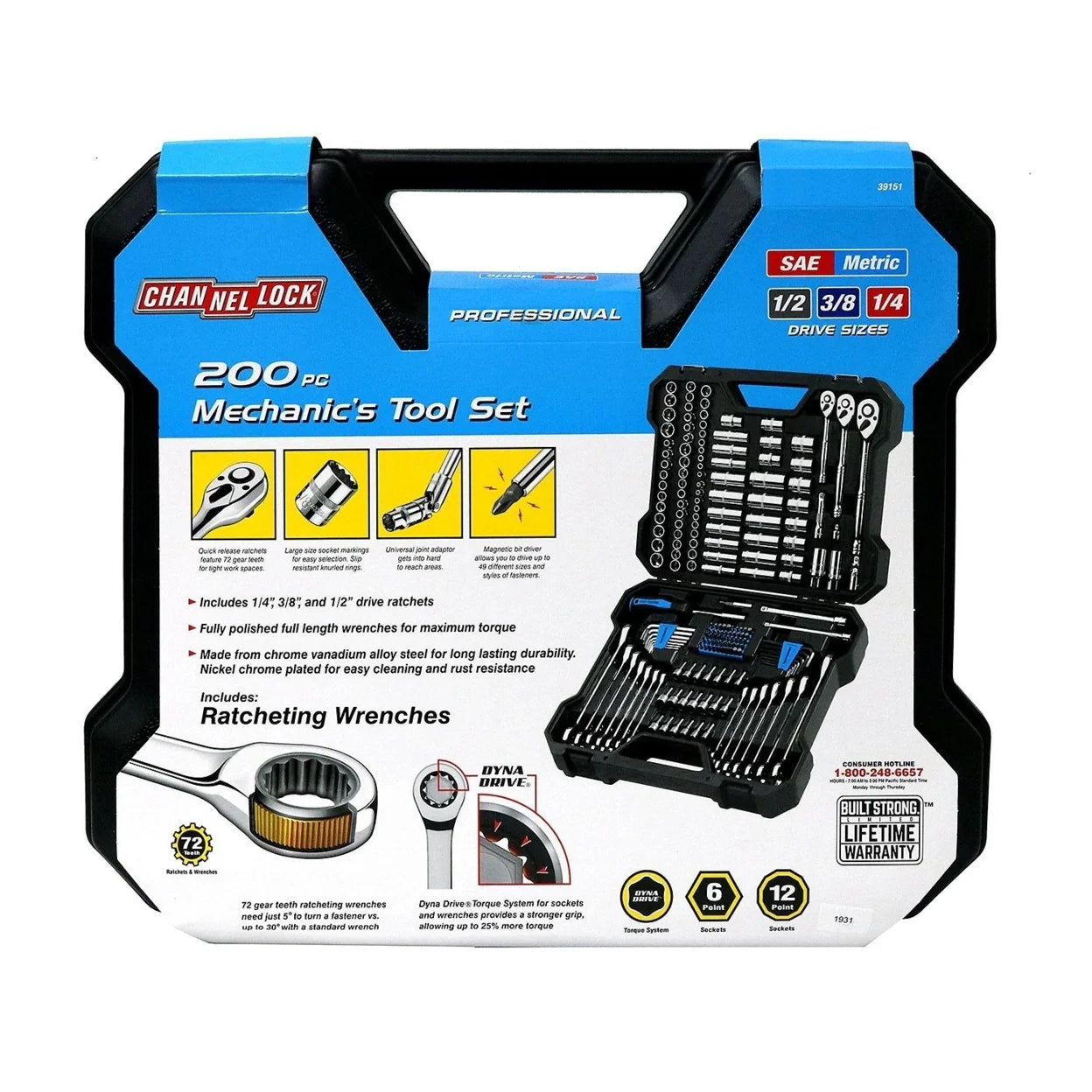 Channel Lock Mechanics Set (200 Piece)