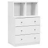 Gymax 3 Drawer Dresser W/Cubbies Storage Chest for Bedroom Living Room Black