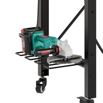 DEXTRUS Multifunctional Workbench with Wheels, 59.1" x 23.6" with Pegboard Worktable w/Power Outlets, A3 Steel Work Bench For Garage max. Heavy Duty Workbench 2000lbs Weight Capacity