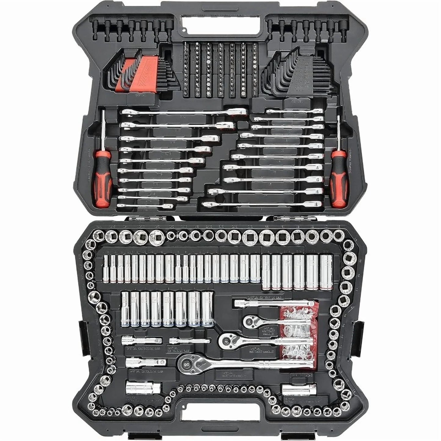 Tool Box 303-Piece Mechanics Tool Set and Socket Set, Professional, SAE/Metric