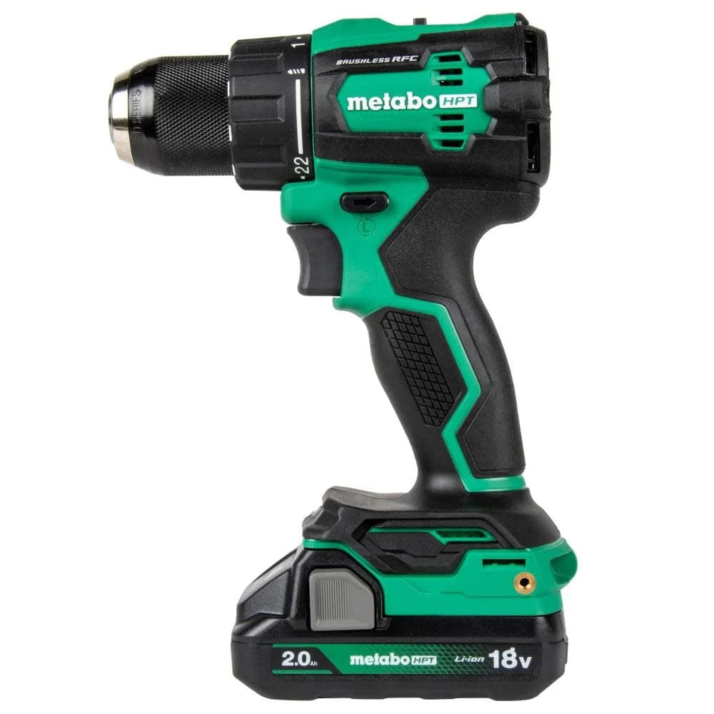 Metabo HPT 18V MultiVolt Cordless Driver Drill, Impact Driver, Reciprocating Saw, and Torchlight 4-Pc Combo Kit | Includes 2-18V 2.0Ah Batteries | Lifetime Tool Warranty | KC18DEX4