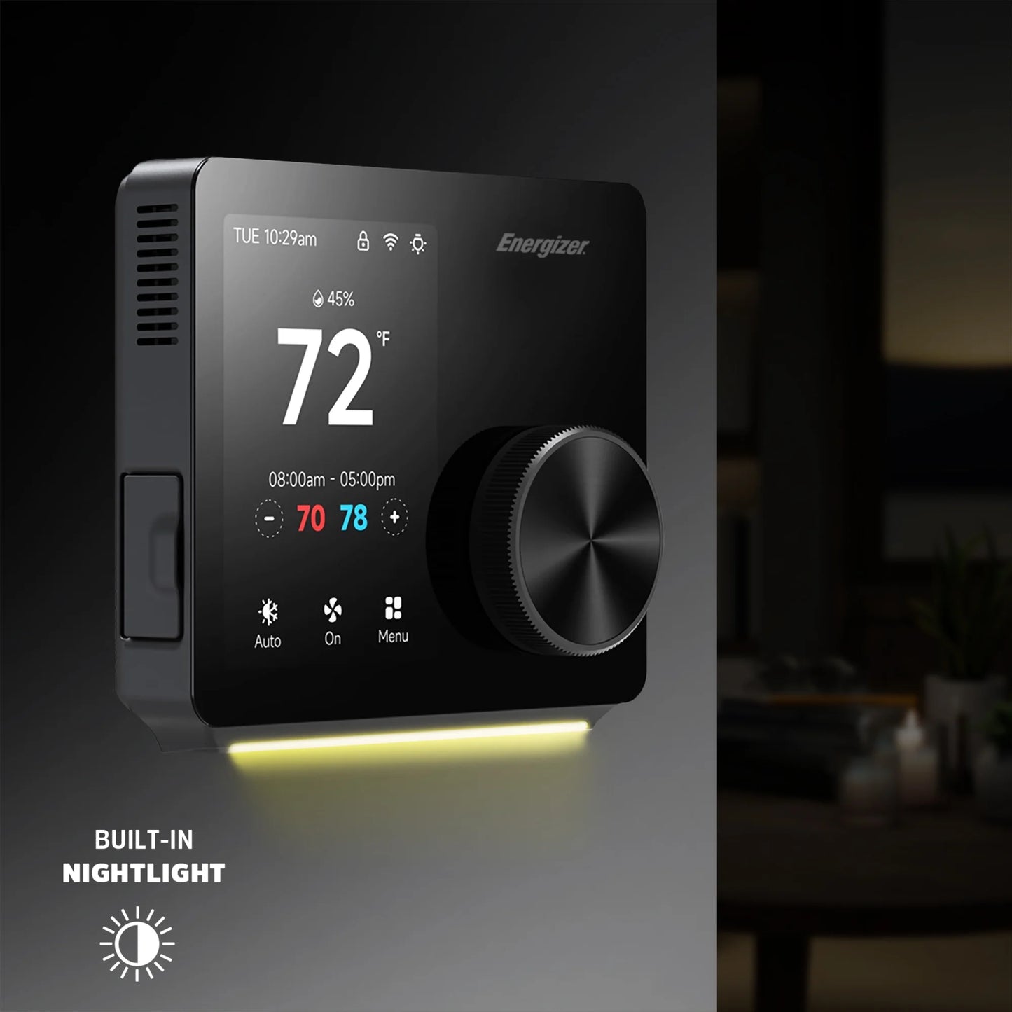 Energizer Smart Thermostat, Programmable Dual Band Wi-Fi Thermostat with 3.5? Color Touch Screen