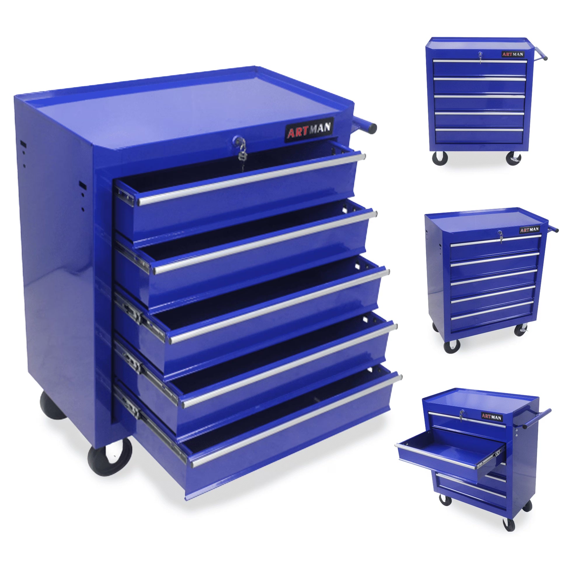 ARTMAN 5 Drawer Rolling Tool Chest, Tool Storage Cabinet with Wheels and Drawers for Garage Warehouse