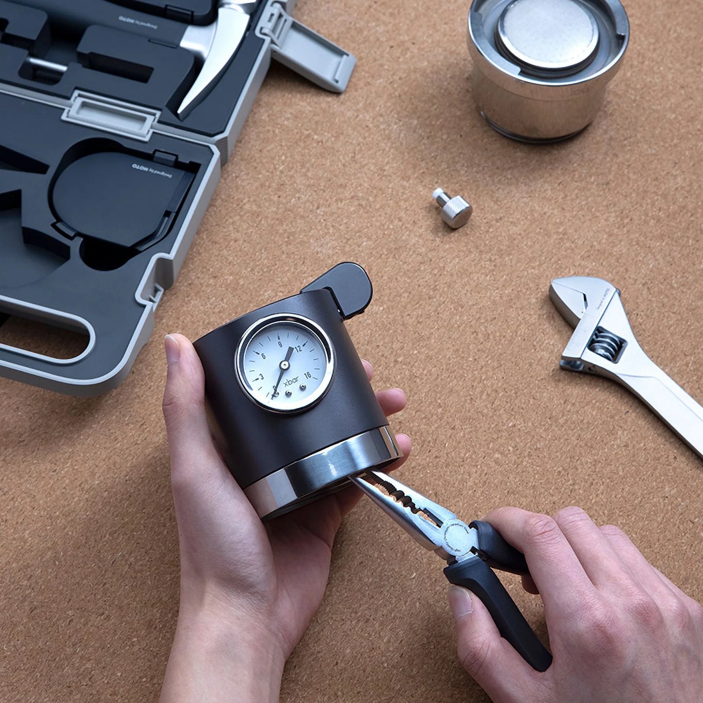 HOTO Cordless Brushless Drill Tool Set, Variable Speed, Hidden Buckle, LED Screen, Intelligent Digital Display, Safe, Exquisite & Practical, High-end Drill Kit for Home/Daily Use