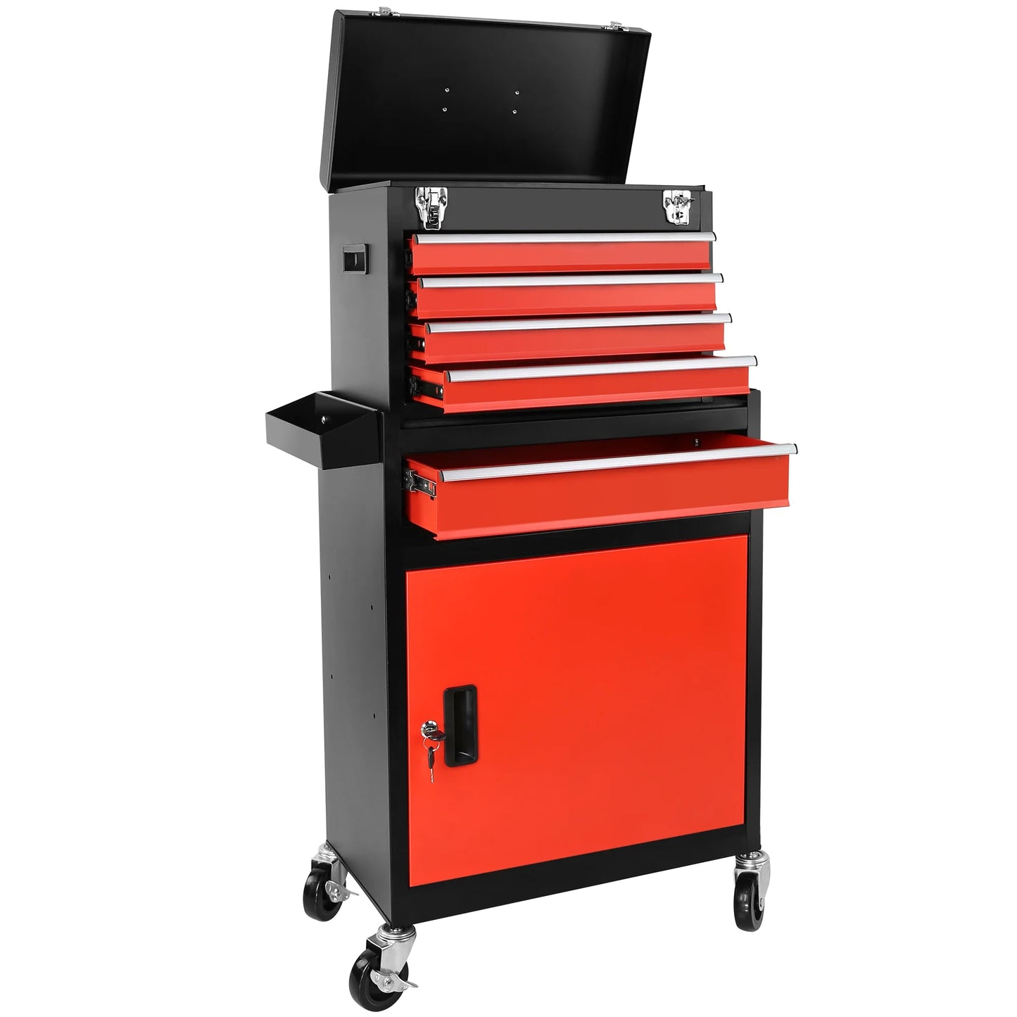 BTMWAY 7-Drawer Rolling Tool Storage Cabinet with Wheels Multifunctional Tool Cart Mechanic Tool Storage Cabinet for Garage, Workshop, Barbershop,red