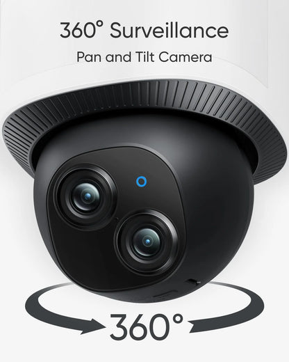 eufy Security Floodlight Camera E340, Wired Camera, 3K+2K Dual Camera, 360? Pan and Tilt, No Monthly Fee