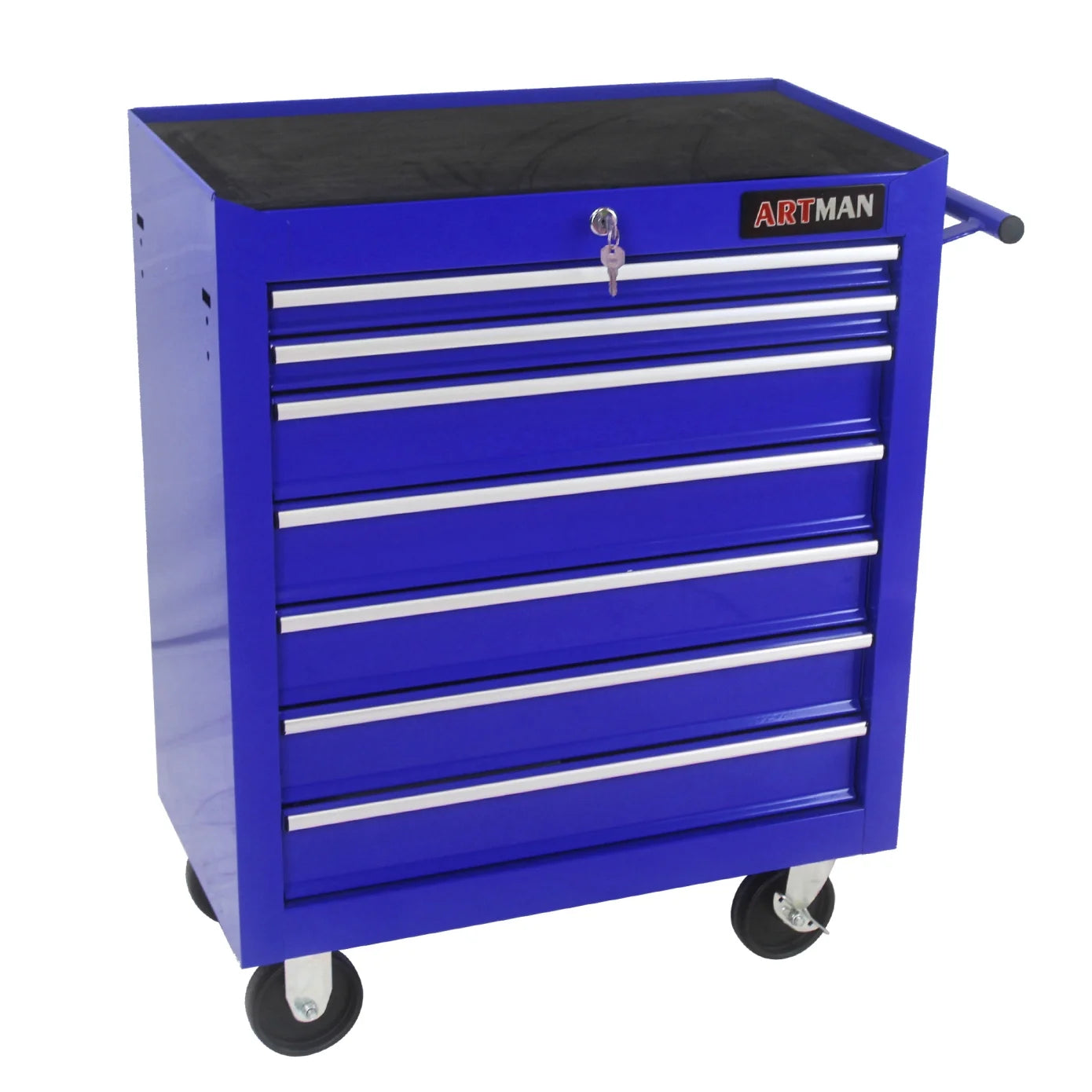 7-Drawer Rolling Tool Chest with Wheels, Metal Tool Cart Storage Cabinet with Lock, Tool Box Storage Organizer for Garage, Warehouse, Workshop, Repair Shop, Blue