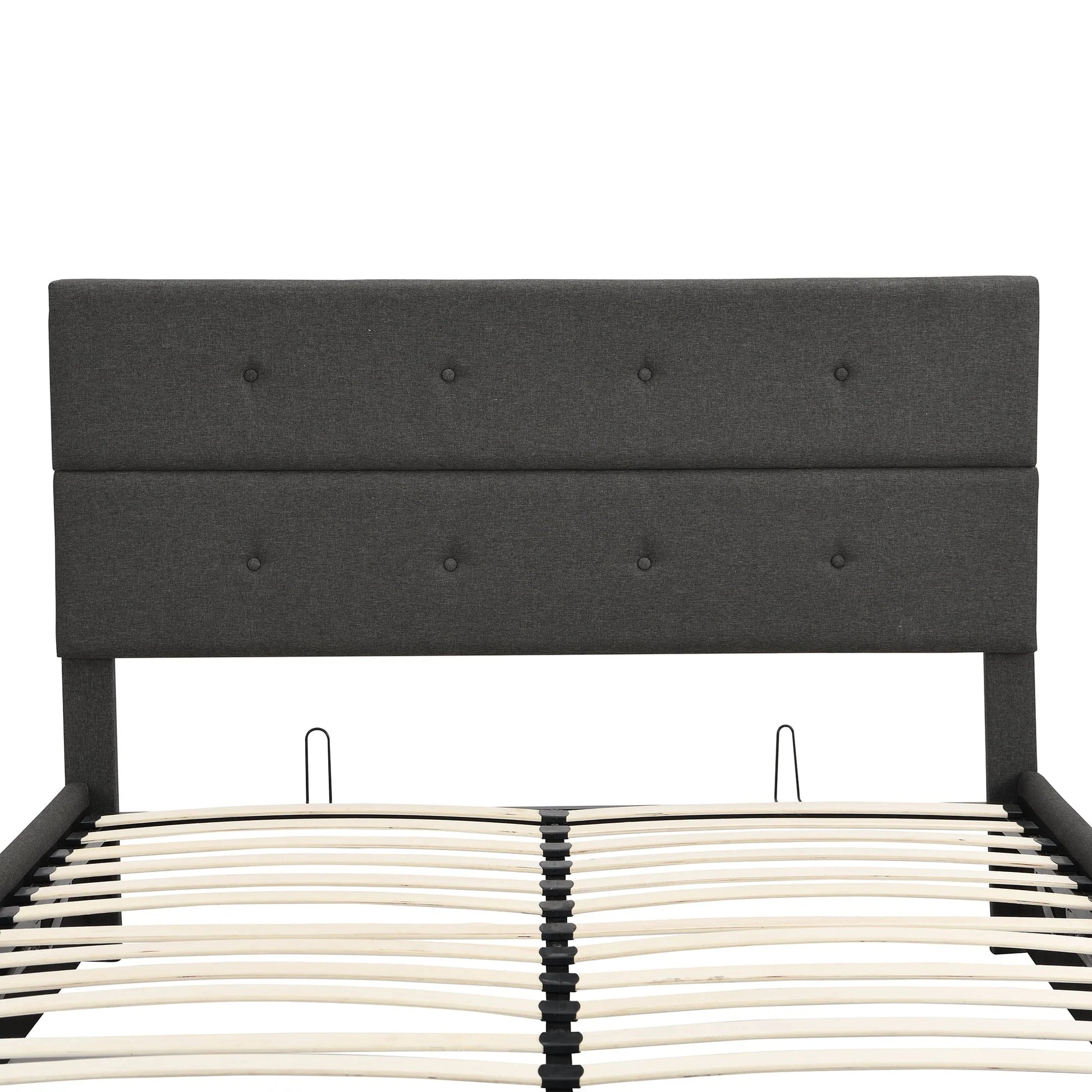 Euroco Queen Size Platform Bed with Underneath Storage, Upholstered, Gray