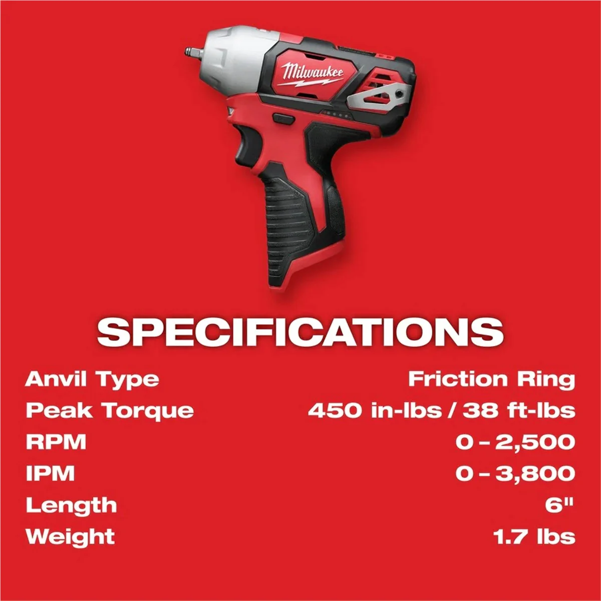 Milwaukee 2461-20 M12 1/4" Impact Wrench (Tool Only)