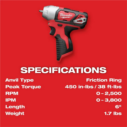 Milwaukee 2461-20 M12 1/4" Impact Wrench (Tool Only)