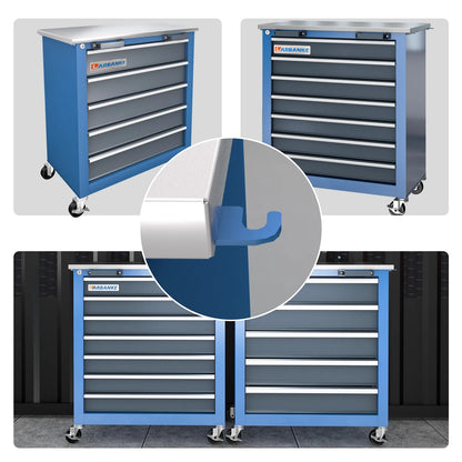 LARBANKE Combination Tool Cabinet,7 Drawer Tool Chest and 5 Drawer Tool Chest for Connected Use,Rolling Tool Chest with 360? Brake Wheels and Padded Feet