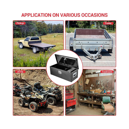 Aluminum Truck Tool Box, Truck Bed Storage Box with Security Lock and Wider Handles, Heavy Duty Waterproof Tool Box Organizer Chest for Pick Up Truck Rv Trailer