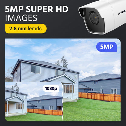 ANNKE 4K 8CH Security Camera System Outdoor with AI Human/Vehicle Detection, H.265+ 5-in-1 DVR Recorder and 8pcs 5MP IP67 CCTV Outdoor Bullet Cameras with Night Vision, Smart IR, 4TB HDD