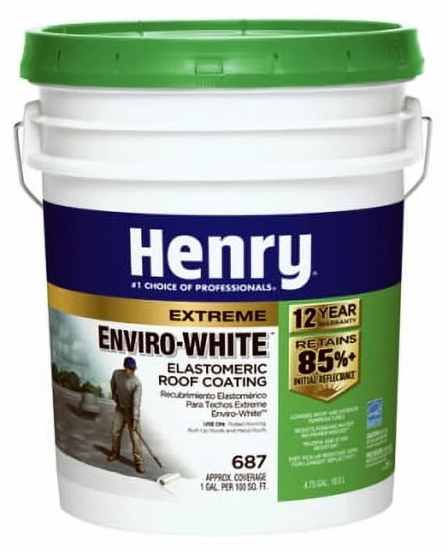 Henry Elastomeric Roof Coating,4.75 gal HE687406