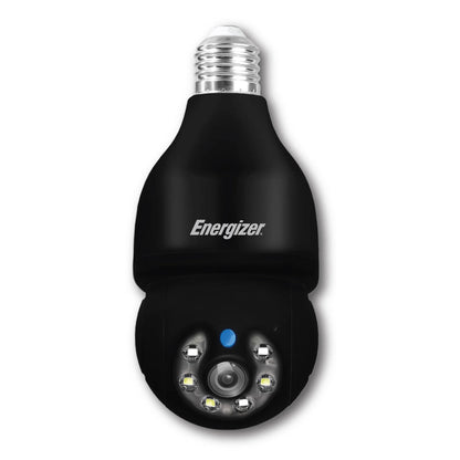 Energizer Smart Light Bulb Security Camera 2-Pack, Outdoor Socket Camera, 1080p, Auto Tracking, Pan & Tilt, Night Vision, 2-Way Audio, Instant Alerts, Remote Access, Works with Google Home & Alexa
