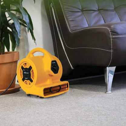 XPOWER P-130A 1/5 HP Multi-Purpose Mini Mighty Air Mover, Utility Fan, Dryer, Blower with Built-in Power Outlets