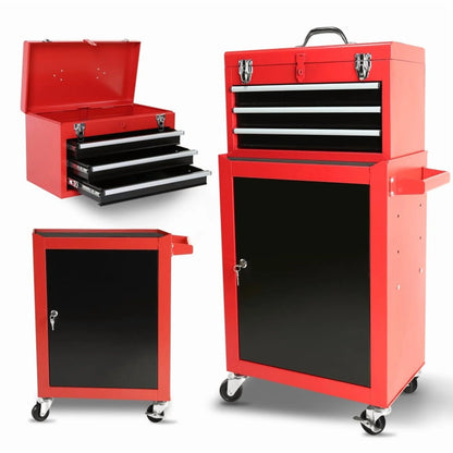 3-Drawer Rolling Tool Chest with Wheels - Heavy-Duty Storage Cabinet, Locking System, and Adjustable Shelf for Garage and Warehouse