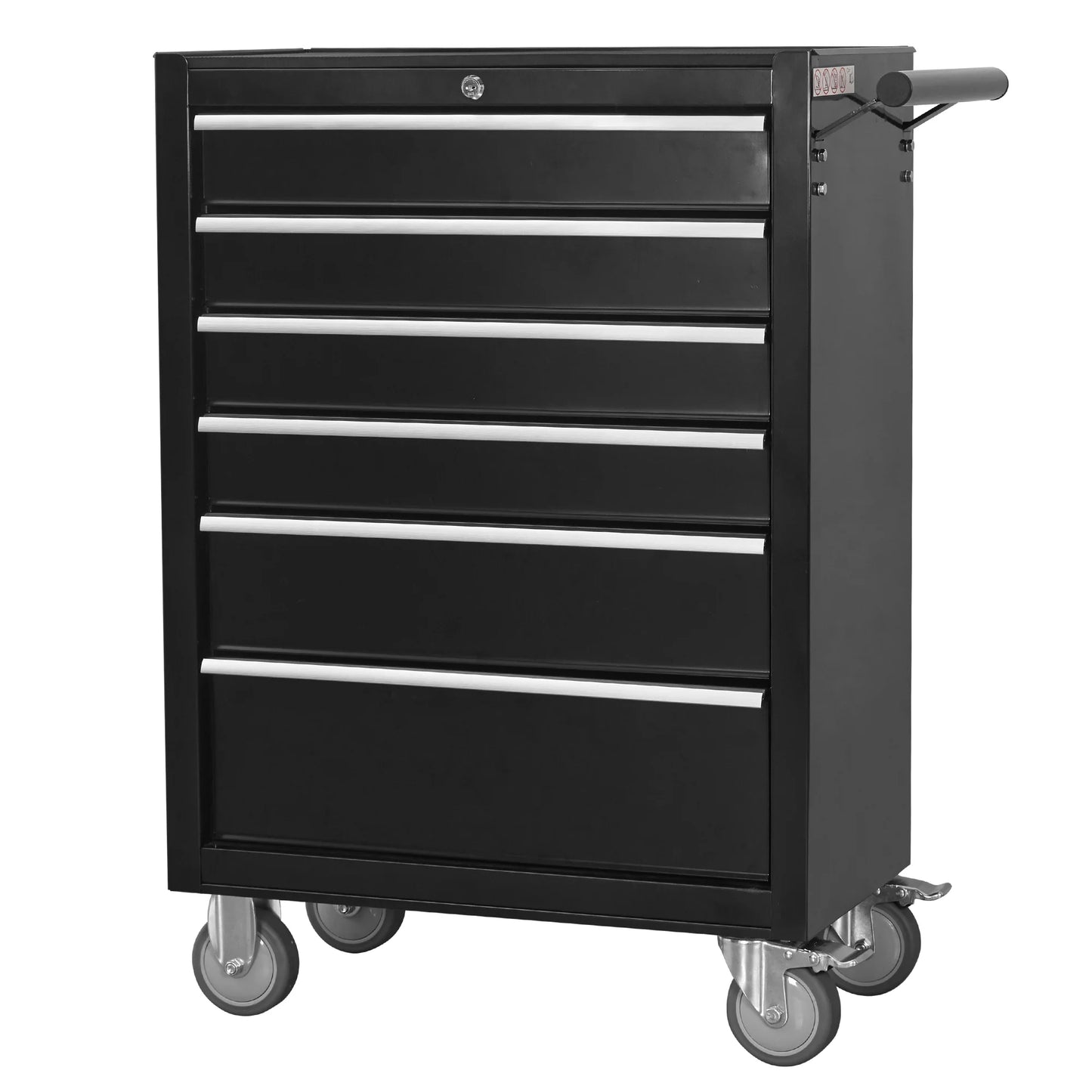 6-Drawer Rolling Tool Chest Cabinet, Large Capacity Metal Tool Box with Wheels
